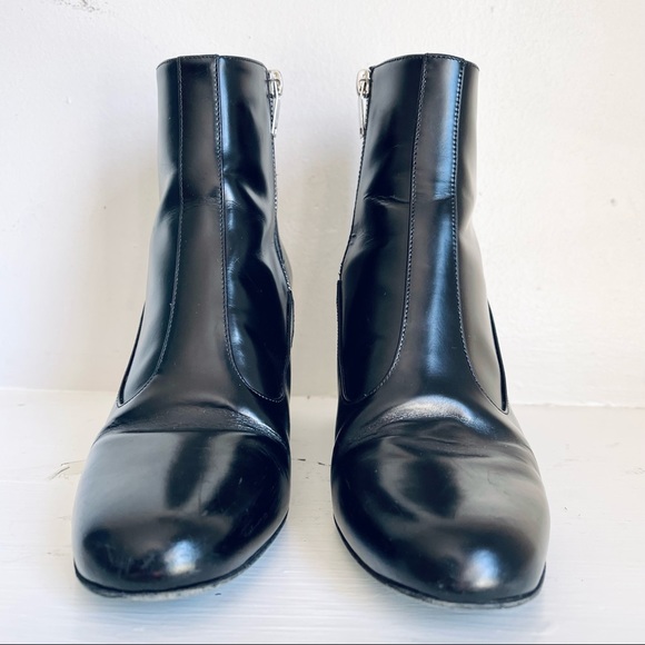 Saint Laurent Stud-Heel Leather Ankle Boot In Black Size 38 - Picture 5 of 16